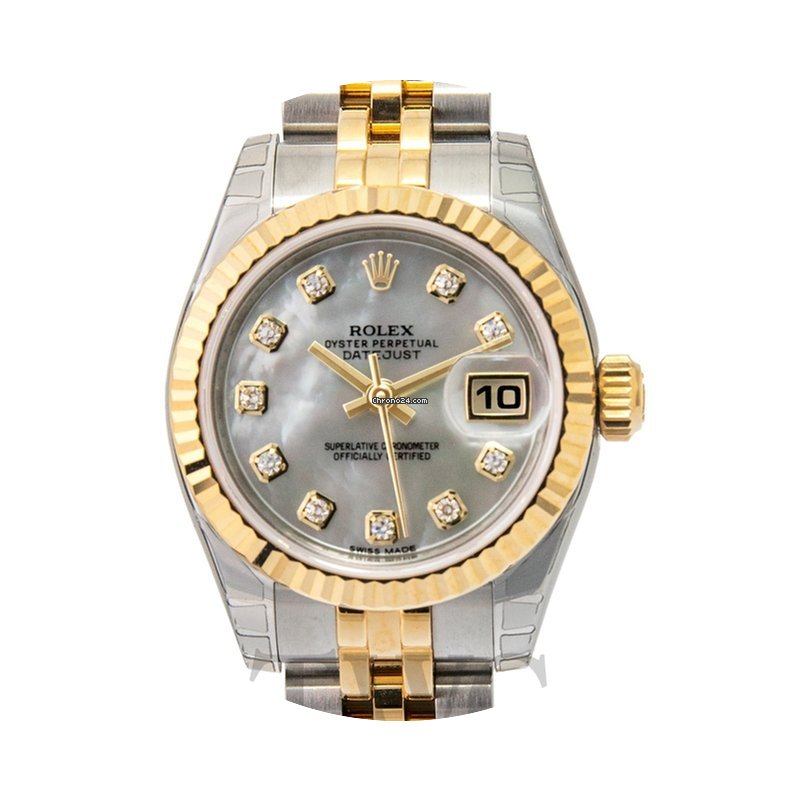 Rolex Lady Oyster Perpetual White/18k go...