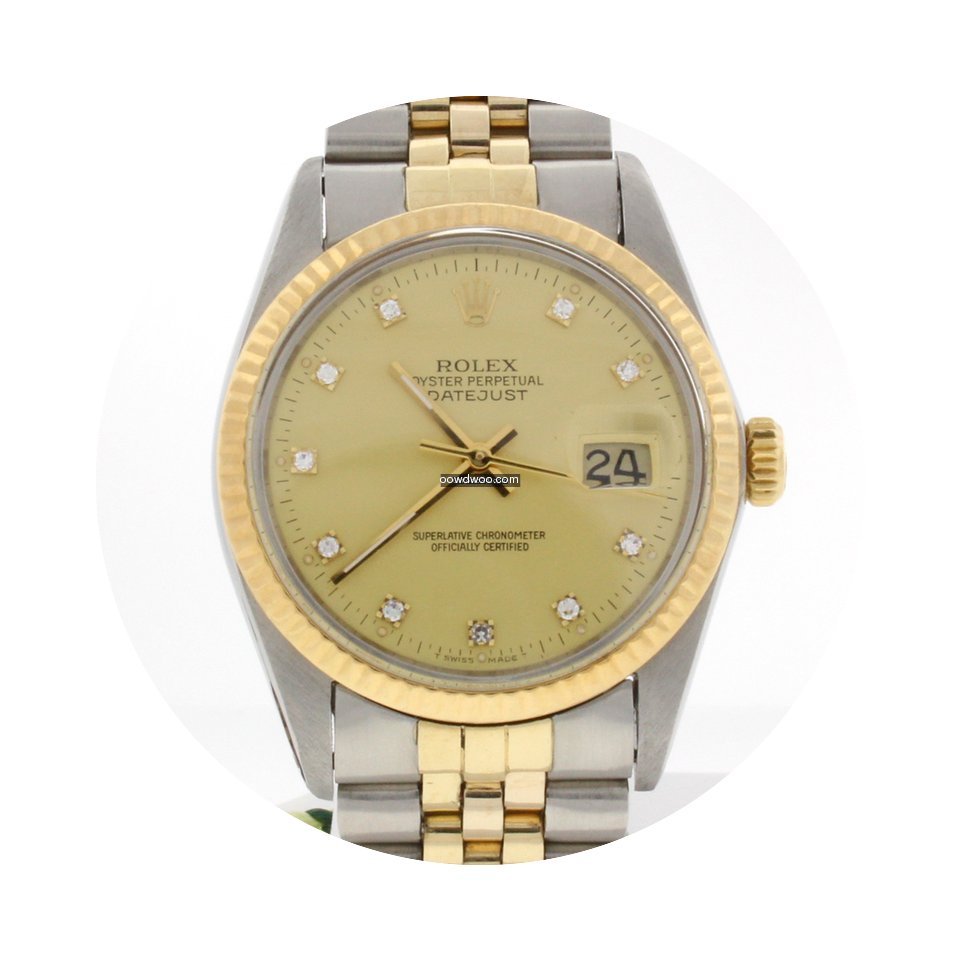Rolex Datejust Original Champagne Diamon...