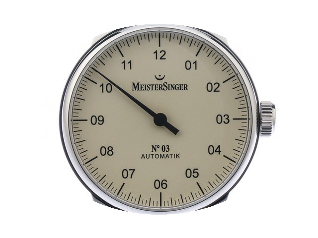 Meistersinger N 03 Einzeigeruhr Stahl Au...