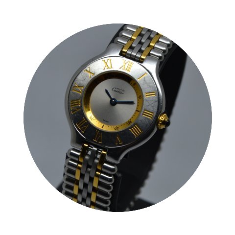 Cartier Must De 21 ref 1340 Gold Steel w...