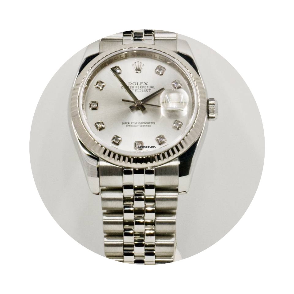 Rolex Datejust 116234 Rolex Silver Diamo...