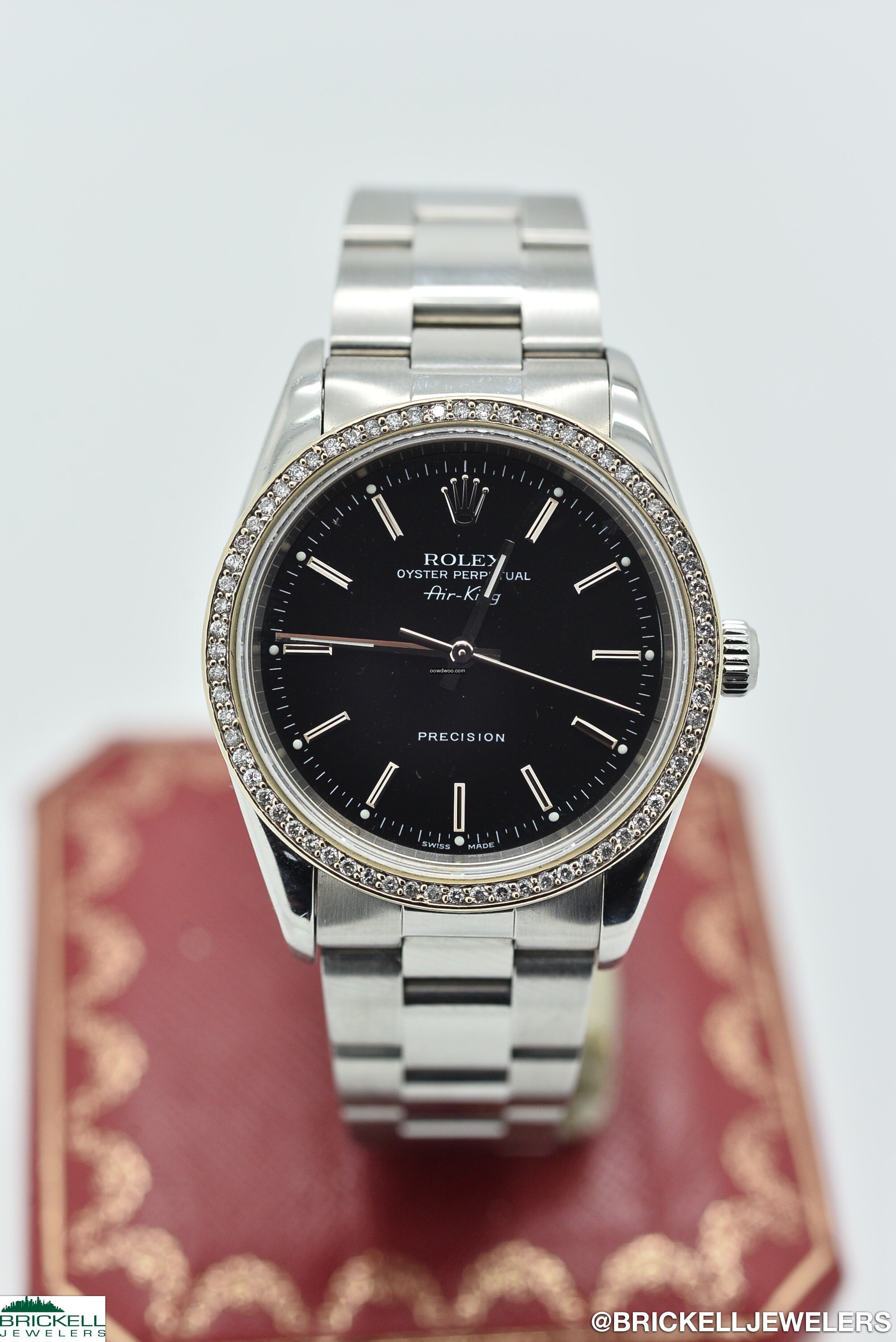 ROLEX AIR-KING 14000M BLACK DIAMOND Stai...