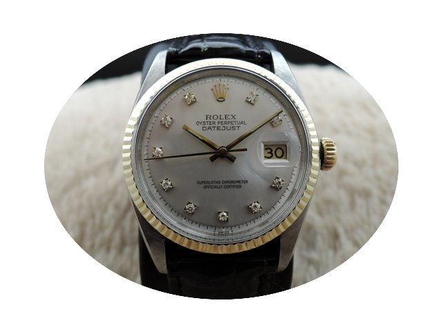Rolex DATEJUST 1601 2-Tone Black Diamond...