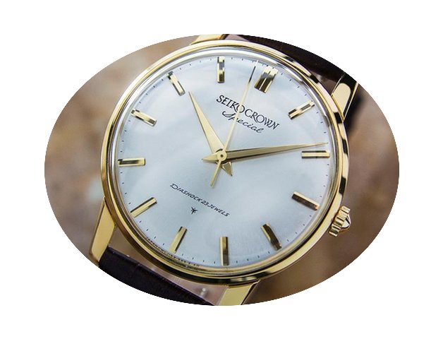 Seiko Crown Special Diashock Solid 18k G...