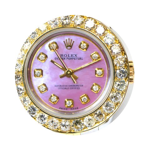 Rolex Ladies Rolex Custom Pink MOP Diamo...