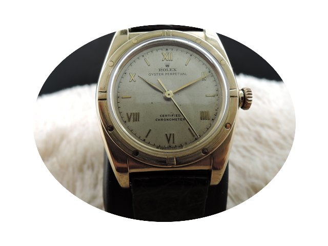Rolex Bubbleback 3372 18K Yellow Gold wi...
