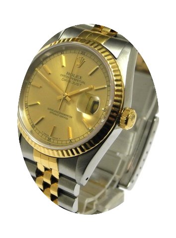 Rolex Datejust Stahl 18kt Gg Ref 16233 R...