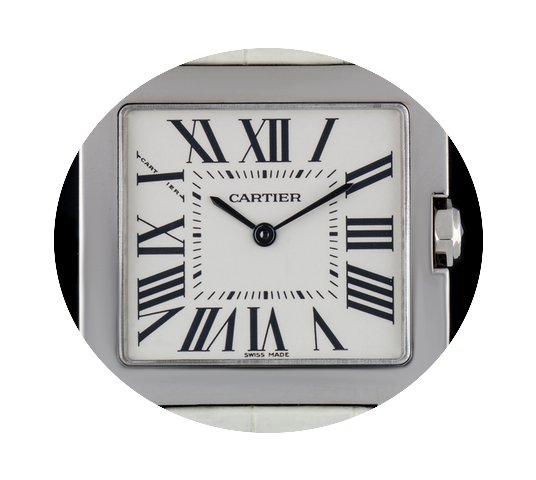 Cartier 18k White Gold Silver Roman Dial...
