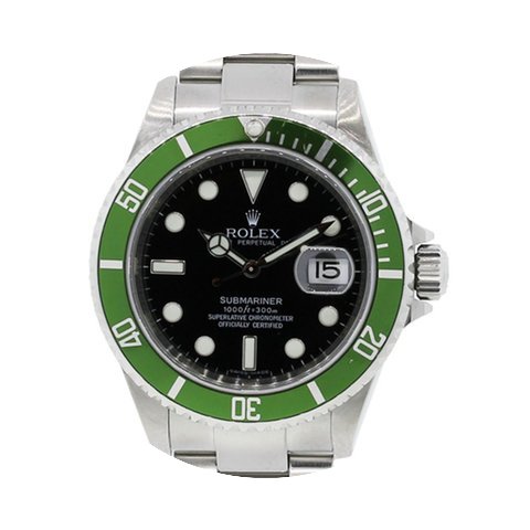 Rolex 16610LV Submariner Green Bezel Bla...