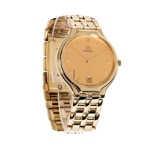 Omega Vintage 1980s Symbol 18K Yellow Go...