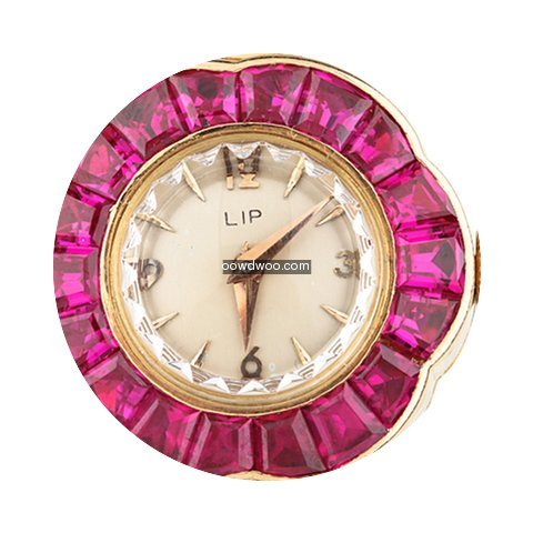 Lip 18k Yellow Gold Ruby Bezel...