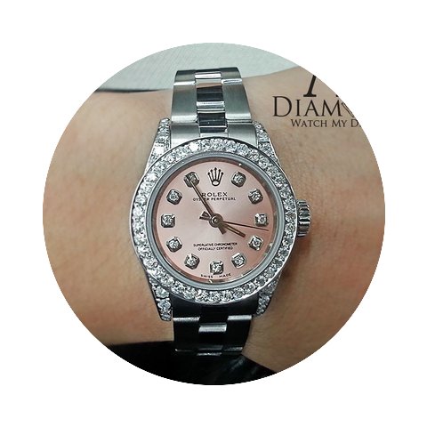 Rolex Ladies Diamond Rolex Oyster Band S...
