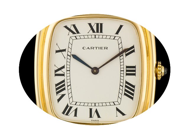 Cartier 18k Yellow Gold Cream Roman Dial...