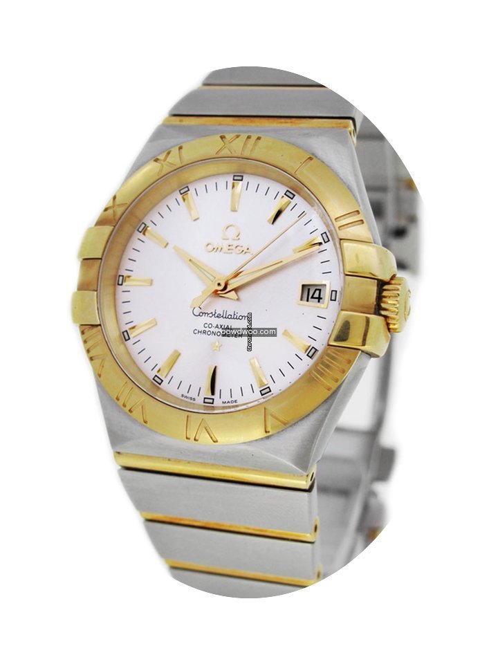 Omega 18K Gold/SS Constellation Exhibiti...