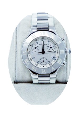 Cartier Chronoscaph 21 2424 Steel / Rubb...