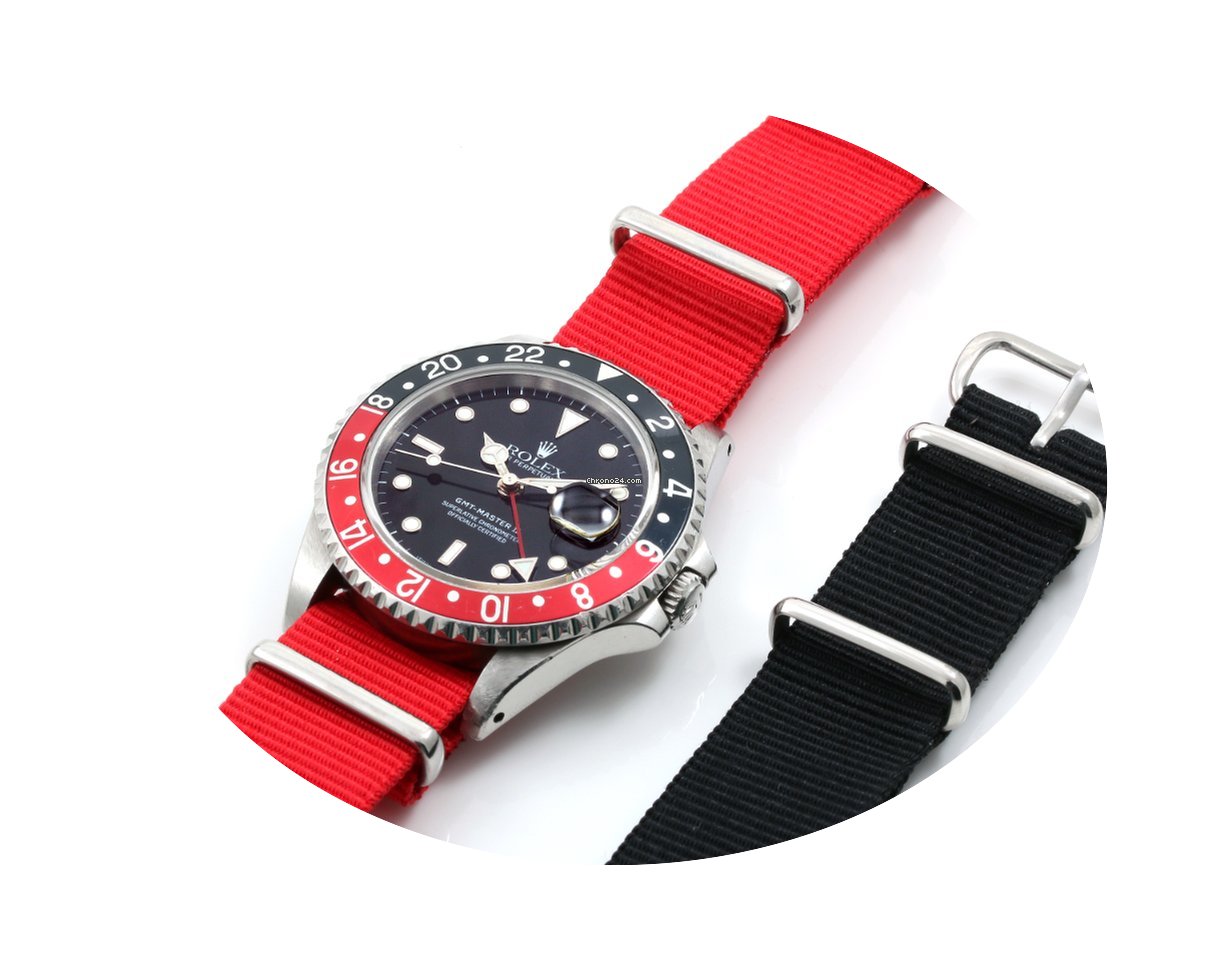 Rolex GMT Master ll Red NATO 16710 w/ ex...