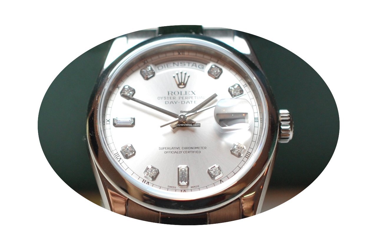 Rolex Day Date Weißgold Dia LC100...