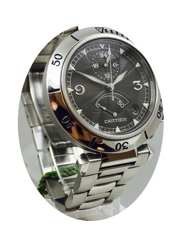 Cartier Pash Power Reserve GMT Edelstahl...