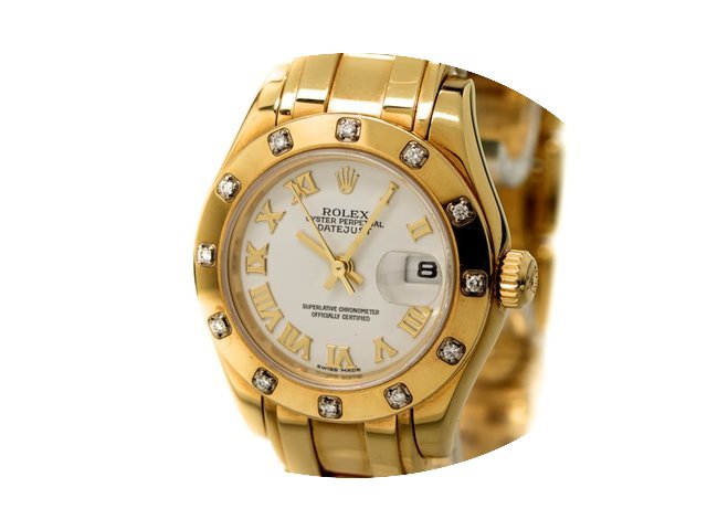 Rolex Pearlmaster Lady Ref-80318 18k Yel...