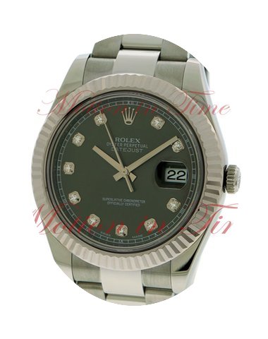 Rolex Datejust II 41mm, Grey Rhodium Dia...