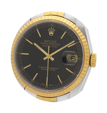 Rolex Datejust Steel & Gold 36mm Bla...