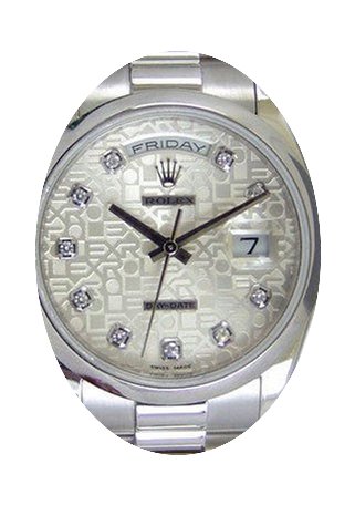 Rolex Day-Date 36 118206-SLVDP Silver Ju...