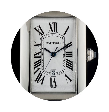 Cartier 18k White Gold Silver Guilloche ...