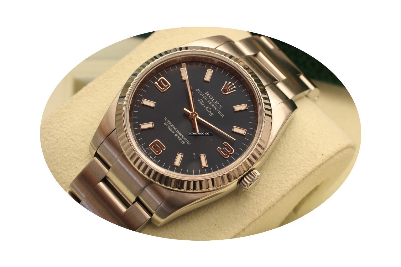 Rolex Air King new model white gold beze...