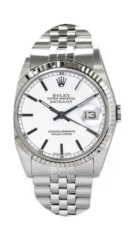 Rolex Men's Datejust Stainless Steel Whi...
