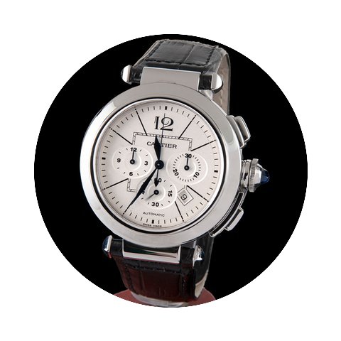 Cartier pasha steel chrono automatic...