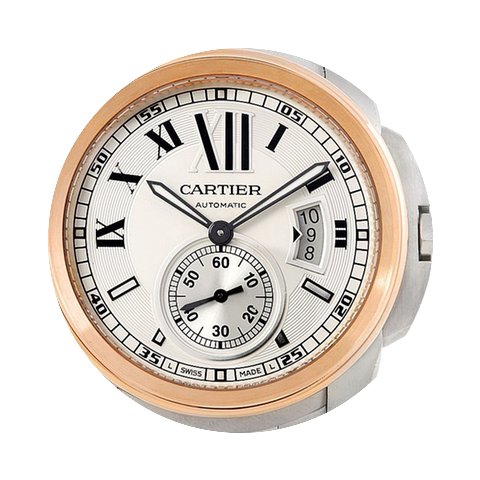 Cartier Calibre Steel Rose Gold Mens Wat...