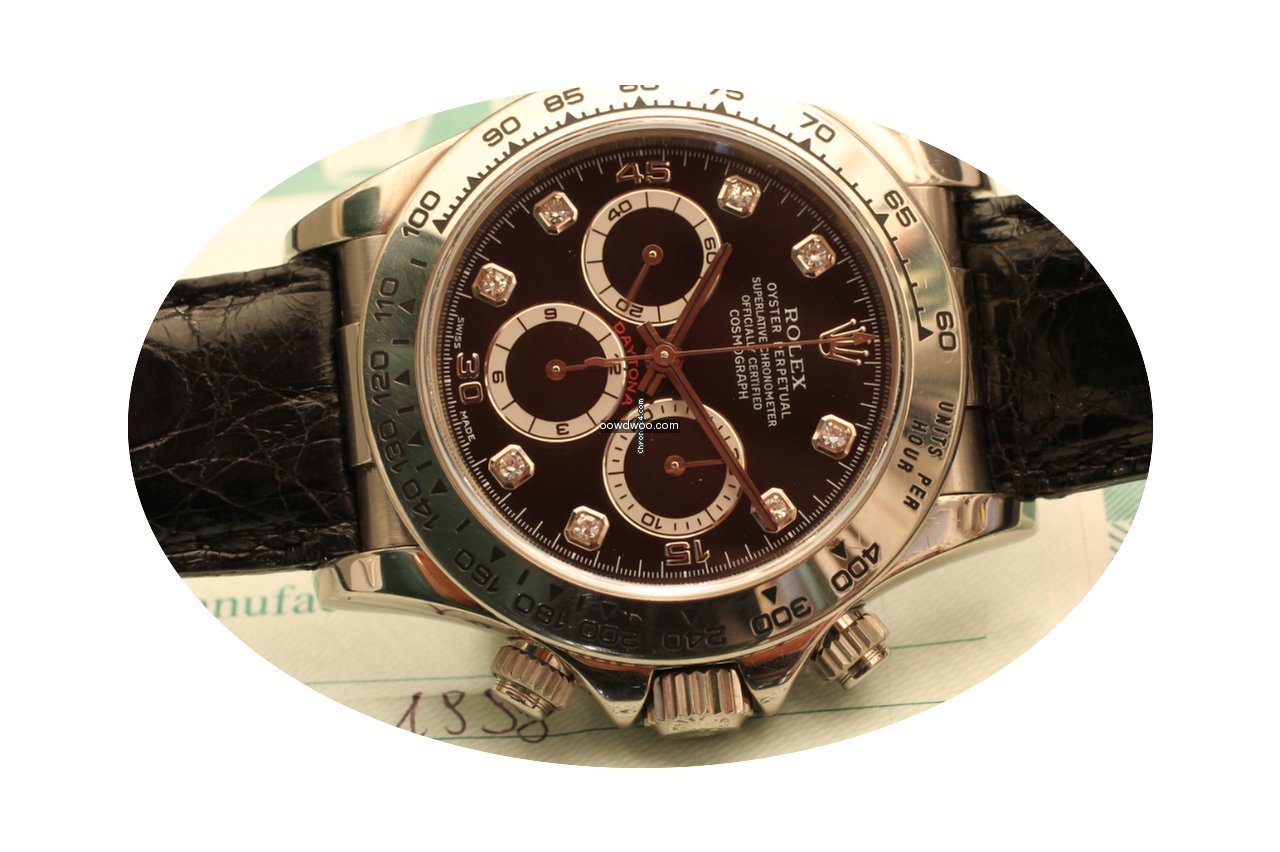 Rolex daytona white gold diamonds zenith...