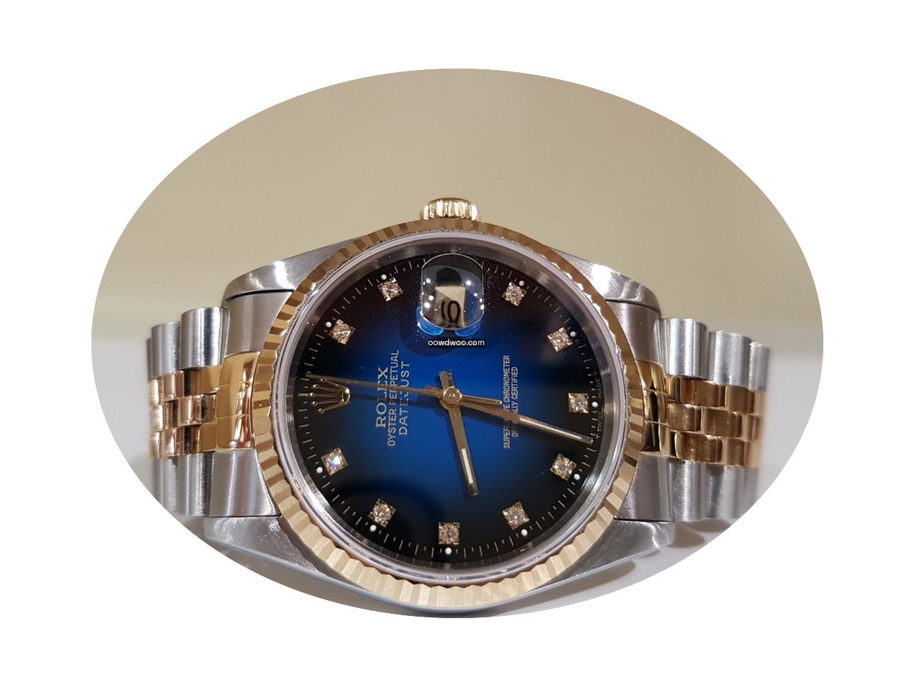 Rolex Datejust 36mm steel/gold blu degra...