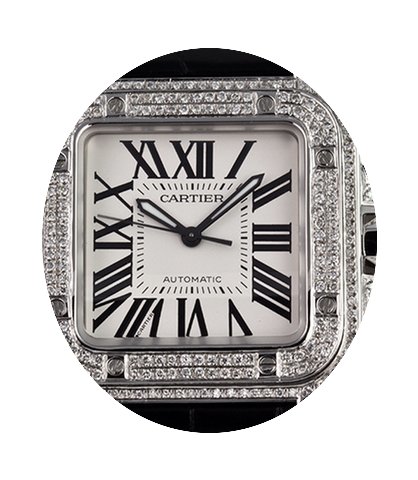 Cartier Santos 100 Midi Bespoke Diamond ...