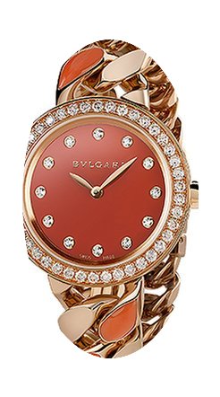 Bulgari Carnelian Stone Diamond Dial Qua...