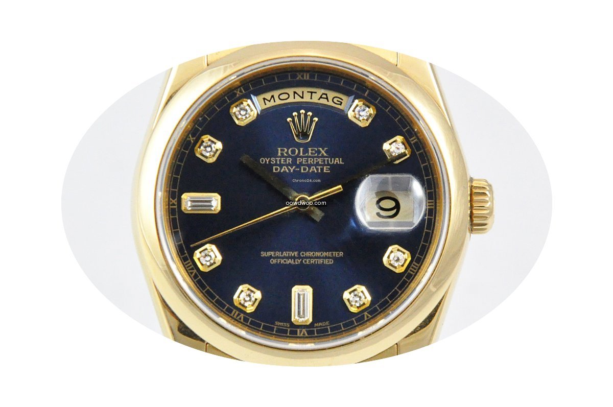 Rolex Day Date 36mm Blue Diamond Dial NE...