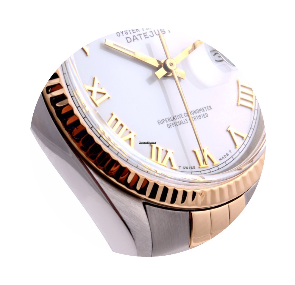 Rolex 36MM Mens 18K/SS Datejust White Ro...