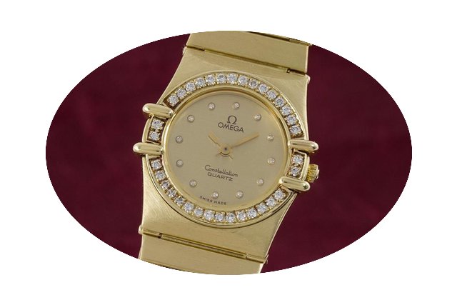 Omega Lady 18k Gold Constellation Diaman...