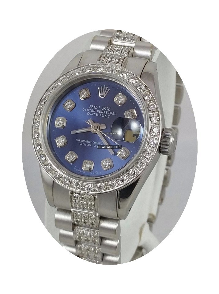 Rolex Datejust 69173 Womens 18k White Go...