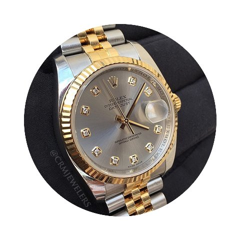 Rolex Datejust Two-Tone Silver Diamond...