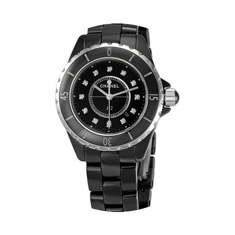 Chanel J12 Diamonds Black Ceramic Ladies...