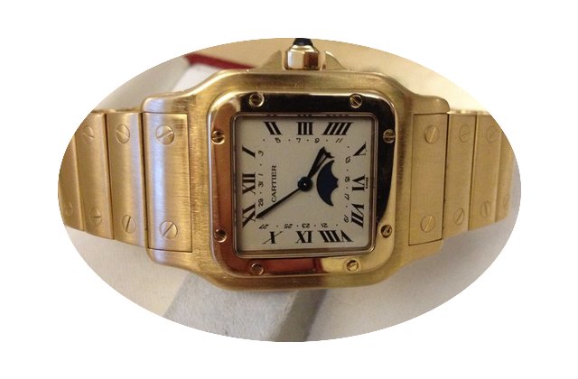 Cartier Santos Galbee Moonphase Large Ye...