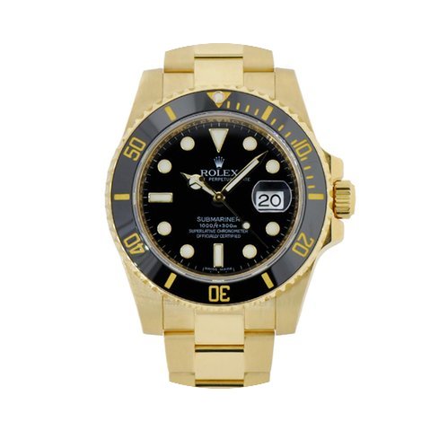 Rolex SUBMARINER 18K Yellow Gold Black D...