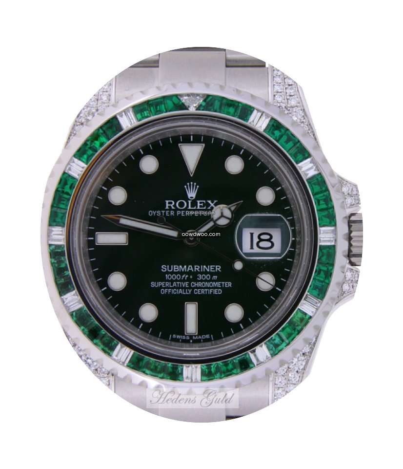 Rolex Submariner Hulk Emeralds and Diamo...