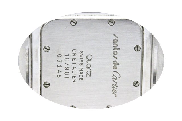 Cartier Santos Galbee 18k Gold Steel Qua...