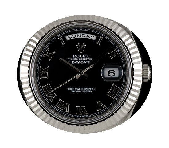 Rolex 18k W/G Unworn O/P Black Roman Dia...