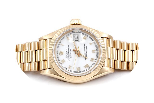 Rolex Ladies 18k Gold President - White ...