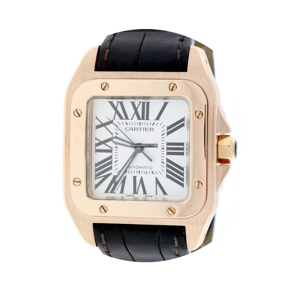 Cartier Santos 100 18K Rose Gold Midsize...