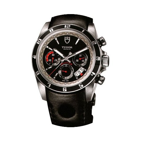 Tudor Grantour Black Leather Strap...