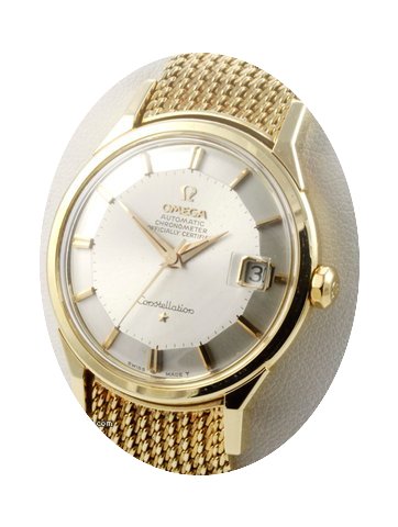 Omega Constellation Pie Pan 18K Gold Gel...